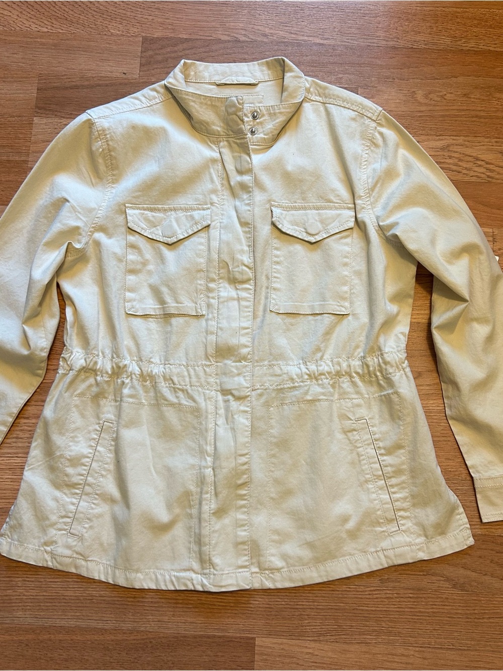 Sonoma Cream Utility Jacket with Drawstring Waist.Size SP